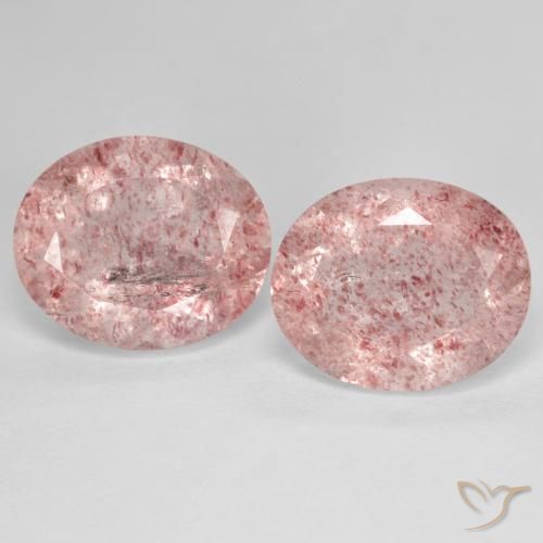 8.77ctw Naturel Rose moyen Quartz fraise, ovale, Transparent