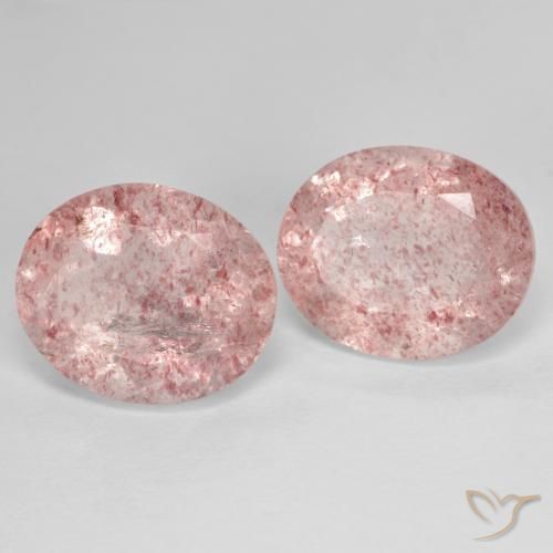 Shop natural 8.77ct Rose moyen Quartz fraise gems, ovale, from Russie at GemSelect. In stock, global shipping!