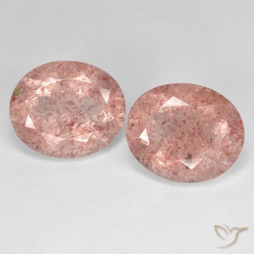 8.08ctw Naturel Rose moyen Quartz Fraise, ovale, Transparent