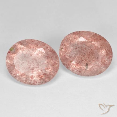 Shop natural 8.08ct Rose moyen Quartz fraise gems, ovale, from Russie at GemSelect. In stock, global shipping!