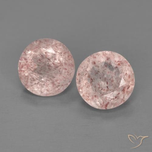 2.21ctw Naturel Rose clair Quartz Fraise, Tour, Transparent