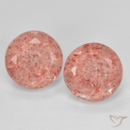 2.62ctw Naturel Rose moyen Quartz fraise, Tour, Translucide