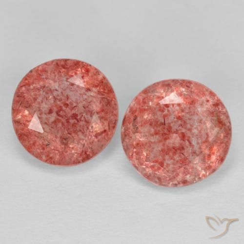 2.17ctw Naturel Rose framboise Quartz fraise, Tour, Transparent
