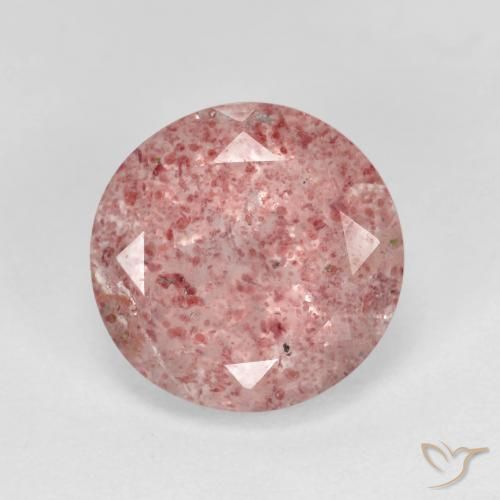 3.19ct Naturel Rose chaud et léger Quartz fraise, Tour, Transparent