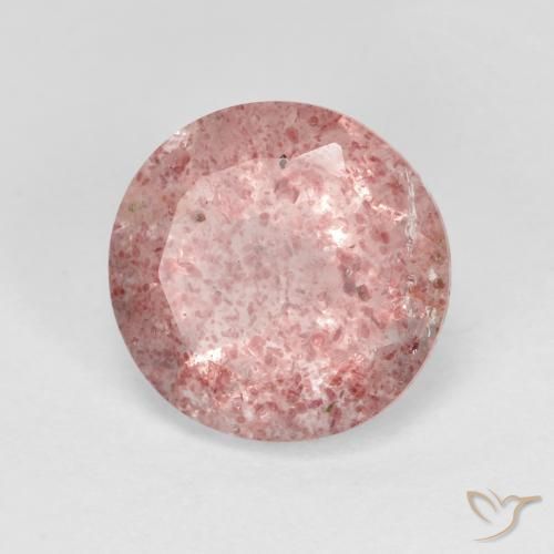 Quartz fraise Rose chaud et léger naturelle Tour, 3.19 ct, Transparent