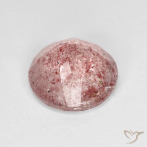 Quartz fraise Rose chaud et léger naturelle Tour, 3.19 ct, Transparent