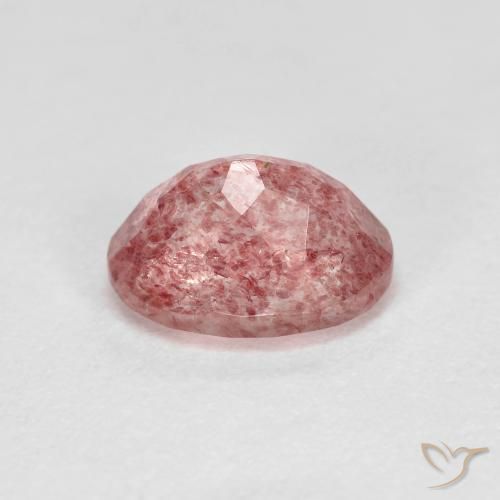 Quartz Fraise Rose bubblegum naturelle ovale, 1.41 ct, Transparent