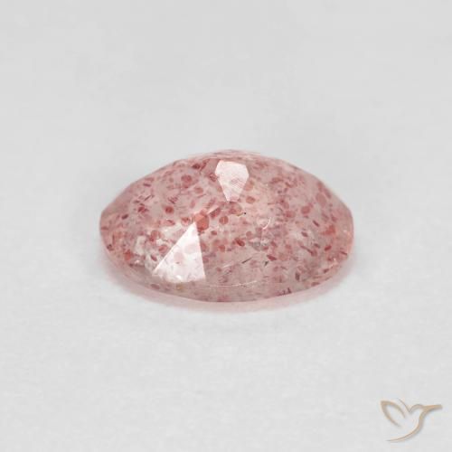 Quartz Fraise Rose clair naturelle ovale, 1.20 ct, Transparent