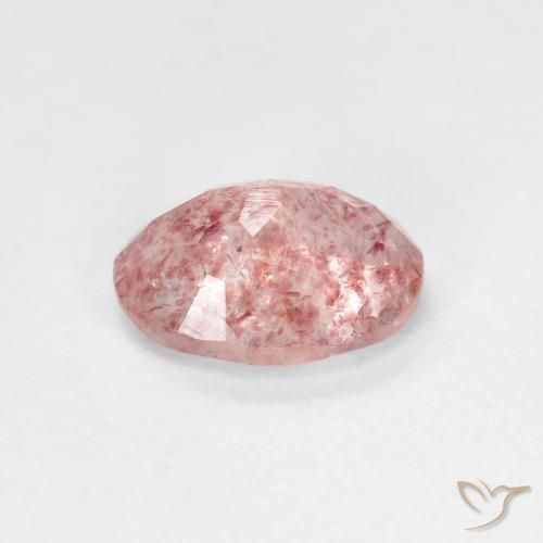 Quartz fraise Rose clair naturelle ovale, 1.16 ct, Transparent