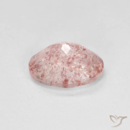 Quartz fraise Rose clair naturelle ovale, 1.21 ct, Transparent