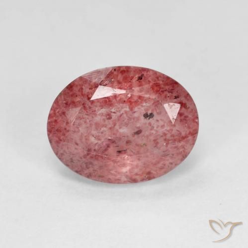 2.05ct Naturel Rouge écarlate Quartz Fraise, ovale, Transparent