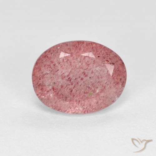 1.81ct Naturel Rouge moyen Quartz Fraise, ovale, Transparent