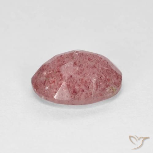 Quartz fraise Rouge moyen naturelle ovale, 1.81 ct, Transparent