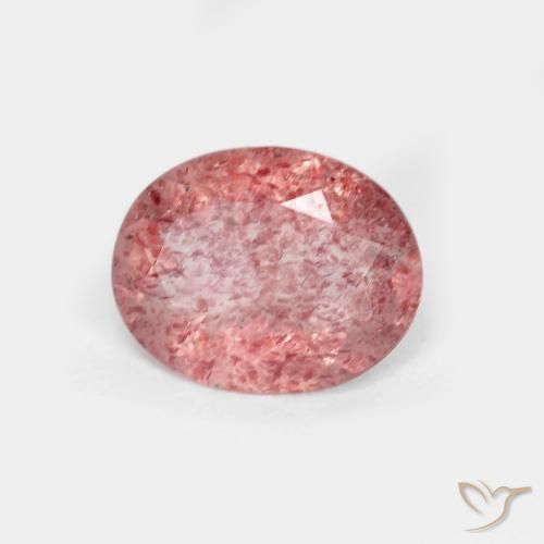 1.22ct Naturel Rouge vif Quartz Fraise, ovale, Transparent