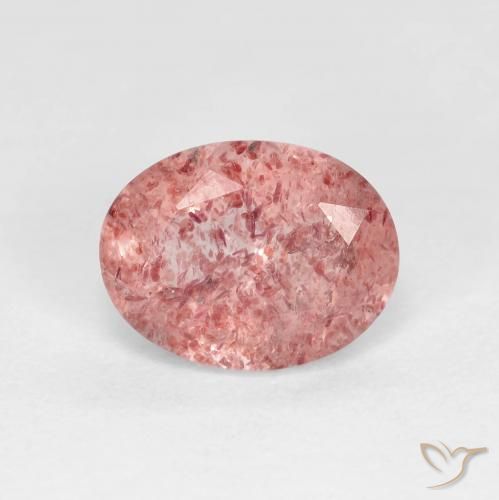 1.74ct Naturel Rouge vif Quartz Fraise, ovale, Transparent