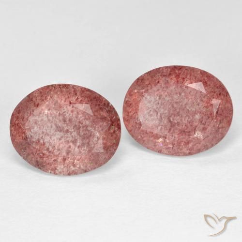 6.57ctw Naturel Rose moyen Quartz Fraise, ovale, Transparent