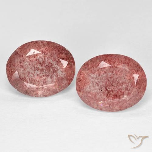 Shop natural 6.57ct Rose moyen Quartz fraise gems, ovale, from Russie at GemSelect. In stock, global shipping!