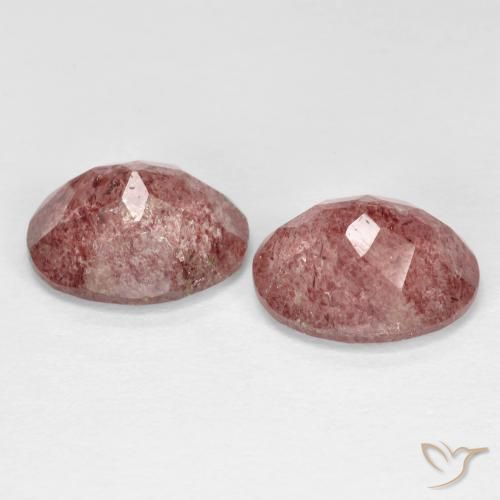 Shop natural 6.57ct Rose moyen Quartz fraise gems, ovale, from Russie at GemSelect. In stock, global shipping!