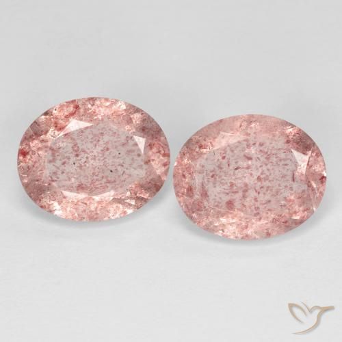 5.79ctw Naturel Rose clair Quartz fraise, ovale, Transparent