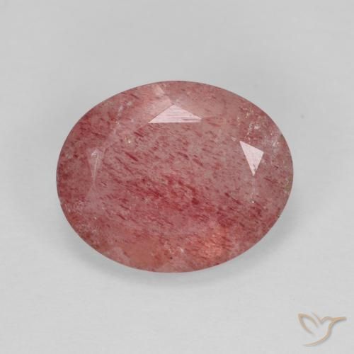 3.78ct Naturel Rouge vif Quartz fraise, ovale, Translucide