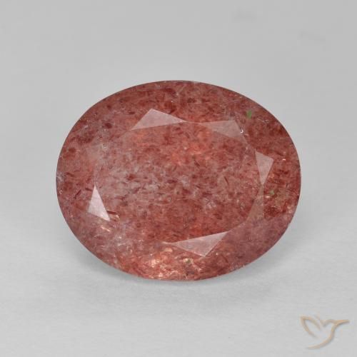4.41ct Naturel Rouge moyen Quartz Fraise, ovale, Translucide