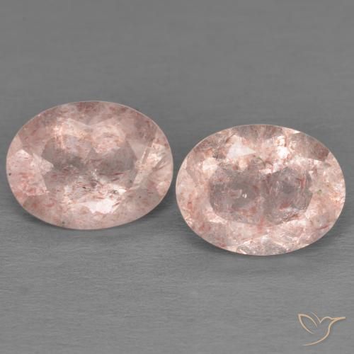 3.39ctw Naturel Rose moyen Quartz fraise, ovale, Transparent