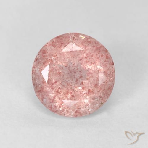 2.51ct Naturel Rose terreux Quartz fraise, Tour, Transparent