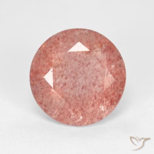3.45ct Naturel Orange rougeâtre pâle Quartz Fraise, Tour, Transparent