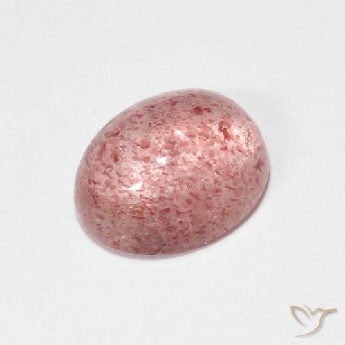 Quartz Fraise Rose terreux naturelle ovale, 2.16 ct, Transparent