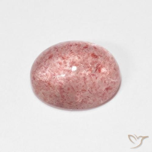 Quartz Fraise Rose terreux naturelle ovale, 2.16 ct, Transparent