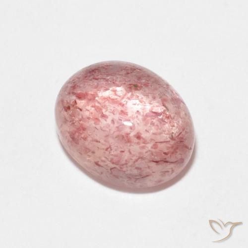 Quartz Fraise Rose terreux naturelle ovale, 2.60 ct, Transparent