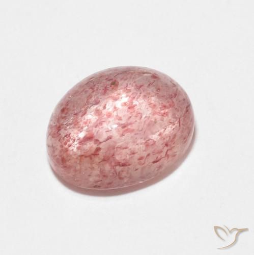 Quartz Fraise Rose terreux naturelle ovale, 2.60 ct, Transparent