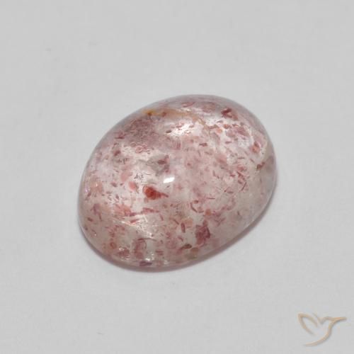 Quartz fraise Rose naturelle ovale, 2.29 ct, Transparent