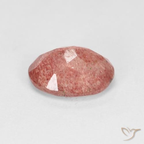 Quartz Fraise Rose rougeâtre naturelle ovale, 1.27 ct, Transparent