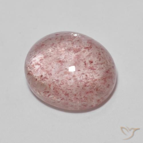 Quartz fraise Rose moyen naturelle ovale, 5.89 ct, Transparent