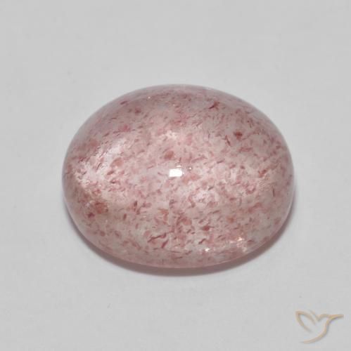 Quartz fraise Rose moyen naturelle ovale, 5.89 ct, Transparent