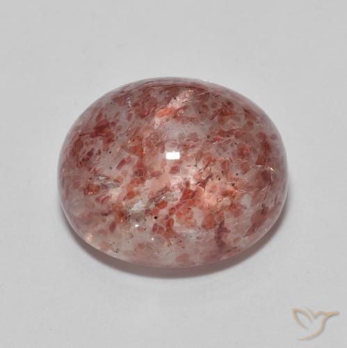 Quartz fraise Rose vif naturelle ovale, 7.18 ct, Transparent
