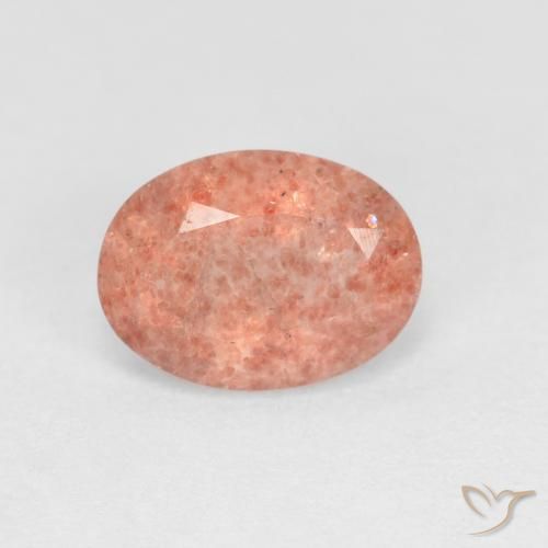 Quartz Fraise Pêche rose rosé naturelle ovale, 1.18 ct, Transparent