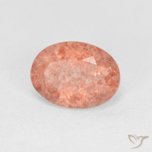 Quartz Fraise Pêche rose rosé naturelle ovale, 1.18 ct, Transparent