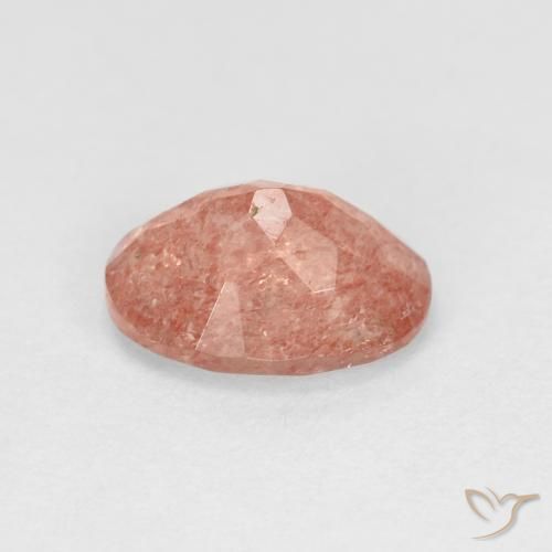 Quartz Fraise Pêche rose rosé naturelle ovale, 1.18 ct, Transparent