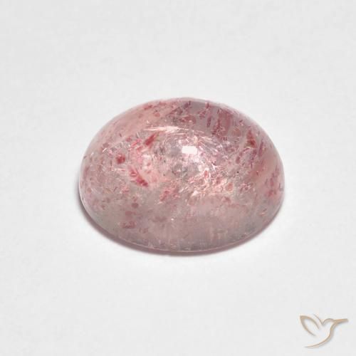 Quartz fraise Rouge foncé naturelle ovale, 2.43 ct, Transparent