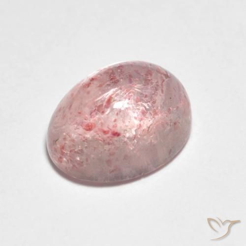 Quartz fraise Rouge foncé naturelle ovale, 2.43 ct, Transparent