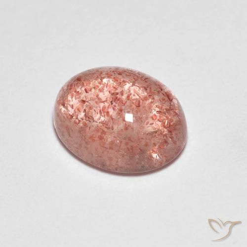 Quartz fraise Rouge moyen naturelle Coupe ovale, 2.14 ct, Transparent