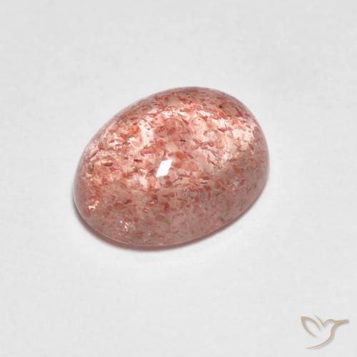 Quartz fraise Rouge moyen naturelle Coupe ovale, 2.14 ct, Transparent