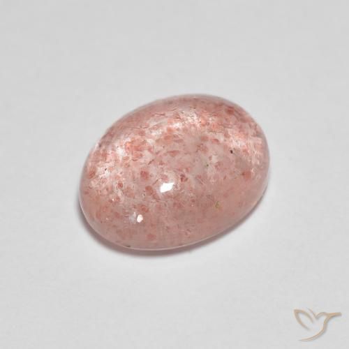 Quartz Fraise Rouge moyen naturelle ovale, 2.22 ct, Transparent