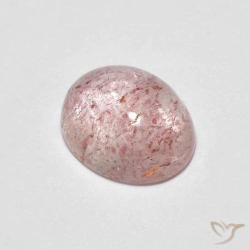 Quartz fraise Rose clair naturelle ovale, 2.34 ct, Transparent