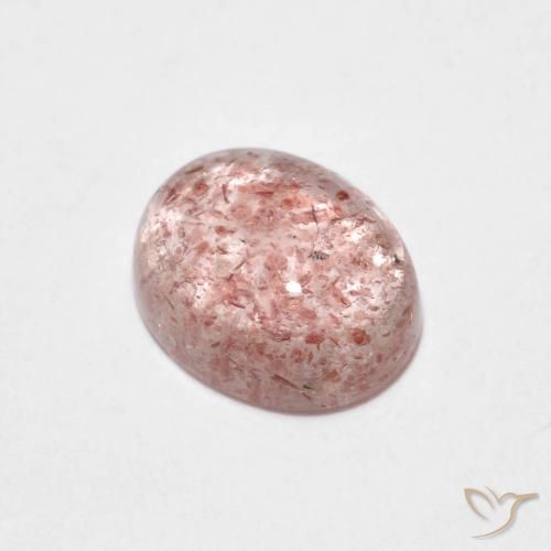 Quartz Fraise Rose clair naturelle ovale, 2.09 ct, Transparent