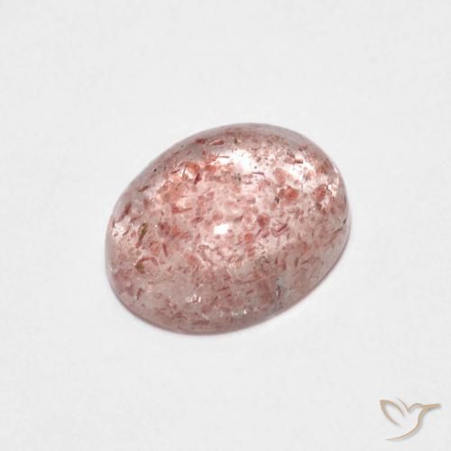 Quartz Fraise Rose clair naturelle ovale, 2.09 ct, Transparent