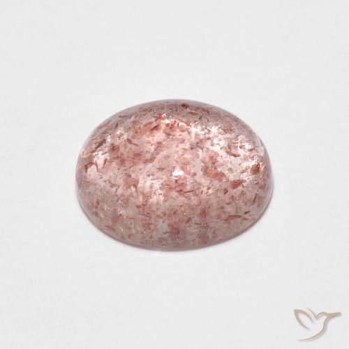 Quartz Fraise Rose clair naturelle ovale, 2.09 ct, Transparent