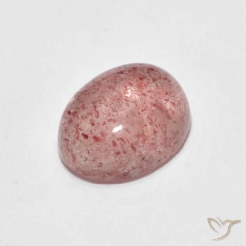 Quartz Fraise Rose clair naturelle ovale, 2.47 ct, Transparent